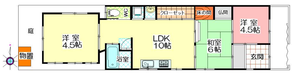 Floor plan. 14.5 million yen, 3LDK, Land area 100.73 sq m , Building area 77.48 sq m