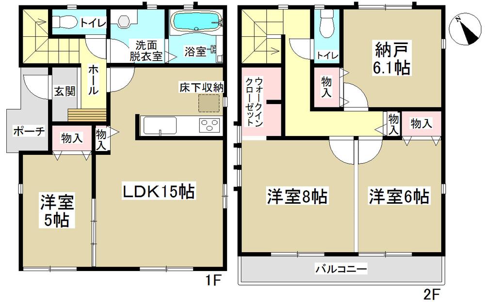 Floor plan. 31,900,000 yen, 3LDK, Land area 100 sq m , There is a building area of 98.96 sq m walk-in closet!