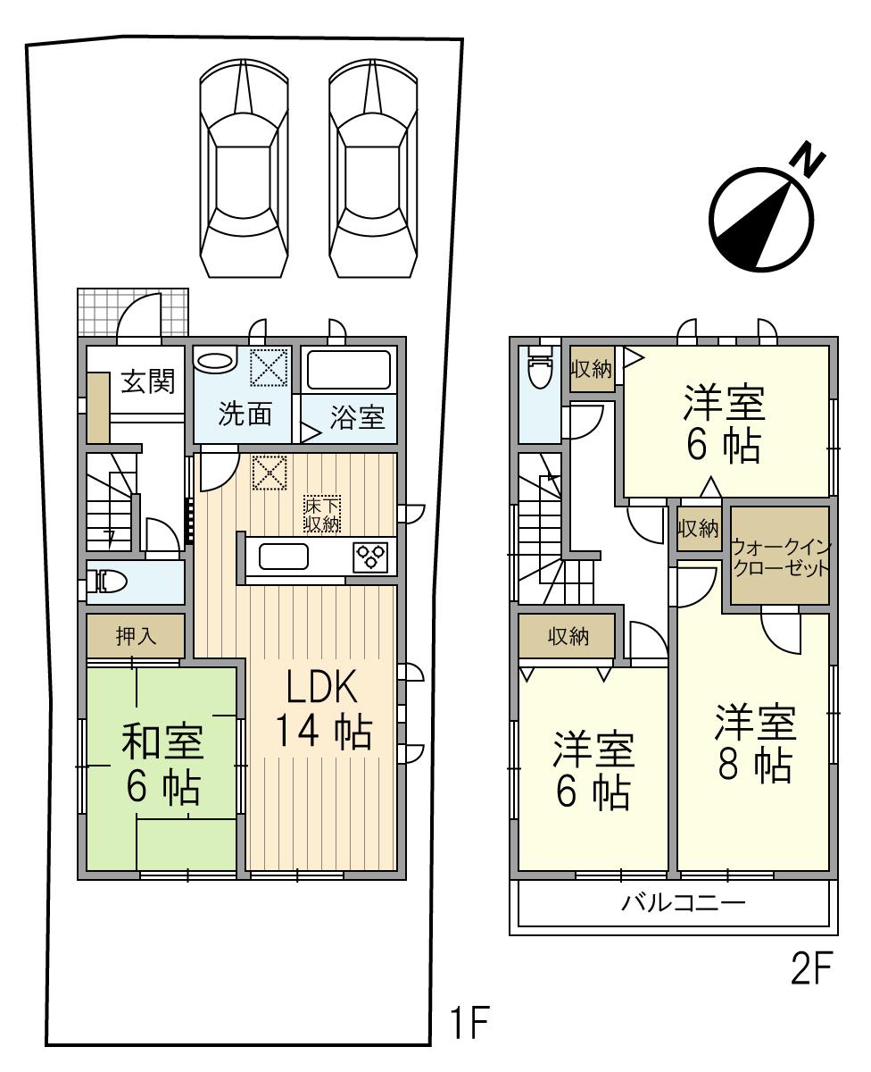 Floor plan. 34,800,000 yen, 4LDK, Land area 122.6 sq m , Building area 99.38 sq m