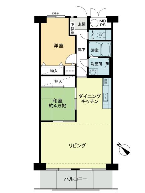 Floor plan. 2LDK, Price 17.8 million yen, Footprint 68.4 sq m , Balcony area 8.55 sq m 3 Ichibankan, 6th floor, 68.4 sq m , 2LDK.