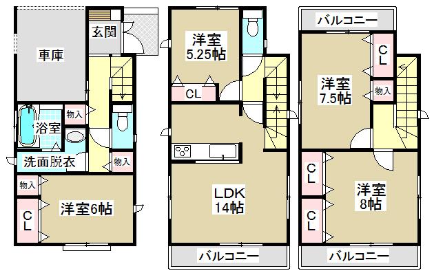 Floor plan. 35,800,000 yen, 4LDK, Land area 79.88 sq m , Building area 116.77 sq m