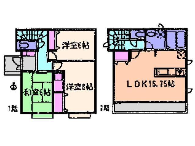 Floor plan. 32,800,000 yen, 3LDK, Land area 129 sq m , Building area 88.62 sq m