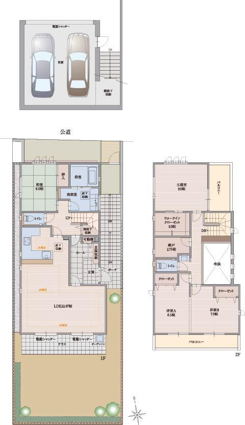Floor plan. (A Building), Price 78,960,000 yen, 4LDK+S, Land area 176.04 sq m , Building area 179.94 sq m