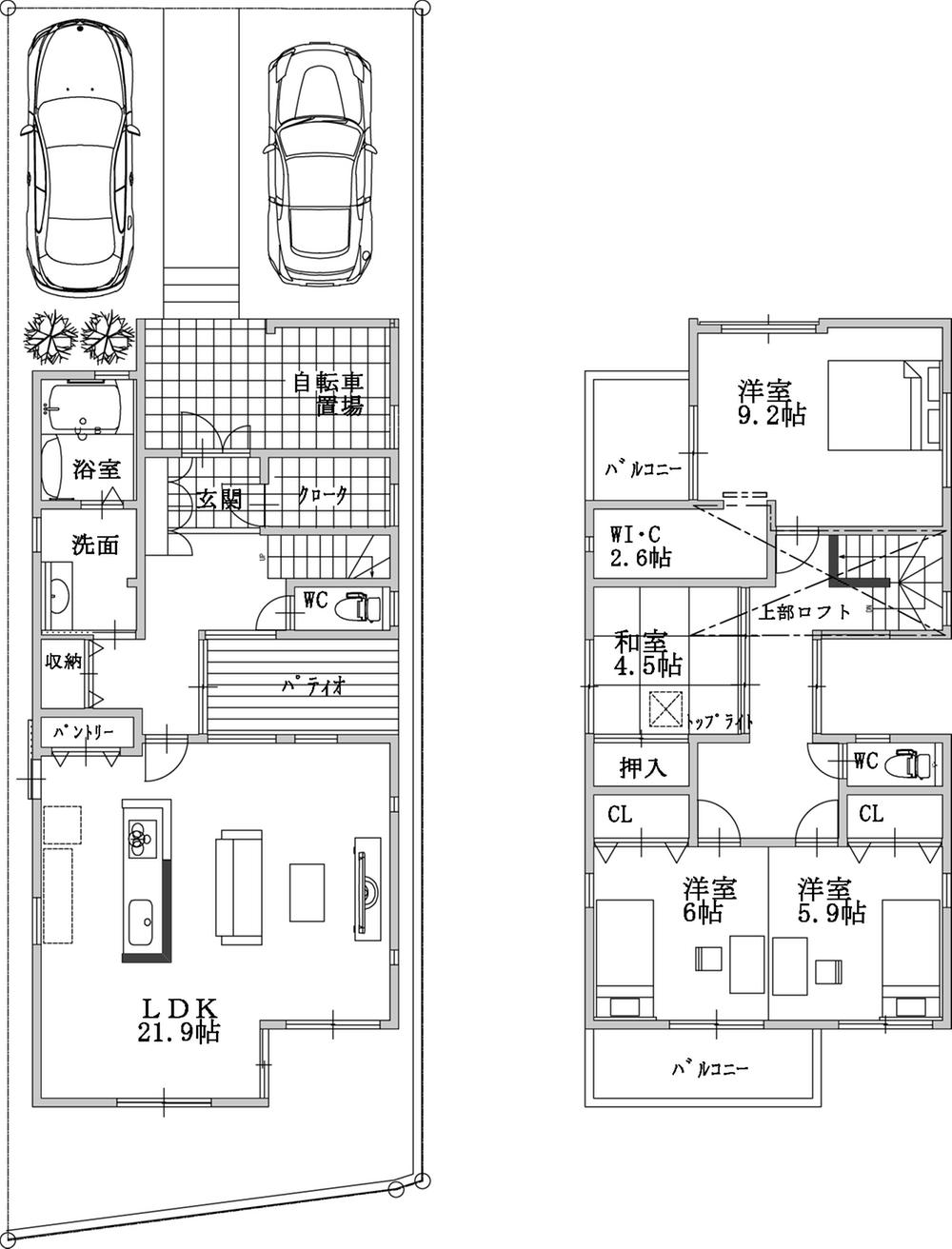 Floor plan. (East Building), Price 64,800,000 yen, 4LDK, Land area 153.11 sq m , Building area 136.88 sq m
