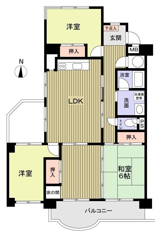 Floor plan. 4LDK, Price 12.8 million yen, Occupied area 82.32 sq m , Balcony area 15.7 sq m 4LDK