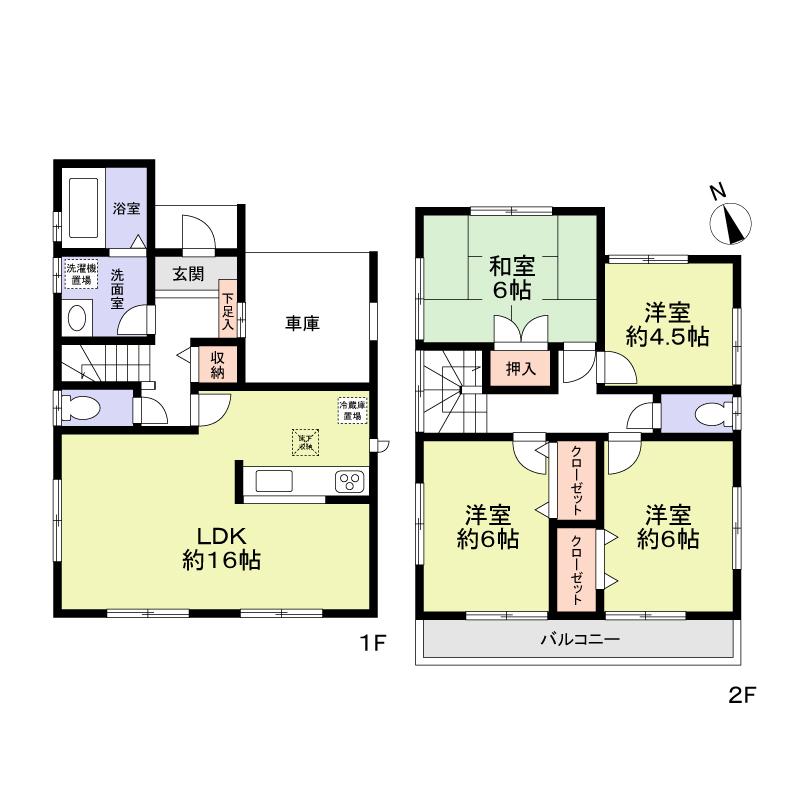 Floor plan. 38,900,000 yen, 4LDK, Land area 108.42 sq m , Building area 99.38 sq m