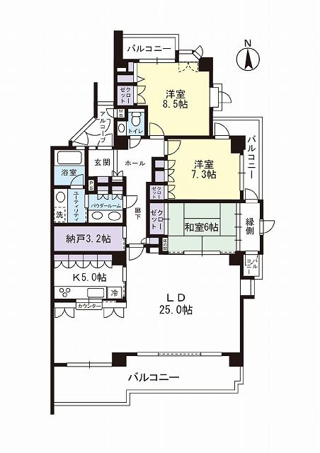 Floor plan. 3LDK + S (storeroom), Price 41,500,000 yen, Footprint 126.19 sq m , Balcony area 30.46 sq m