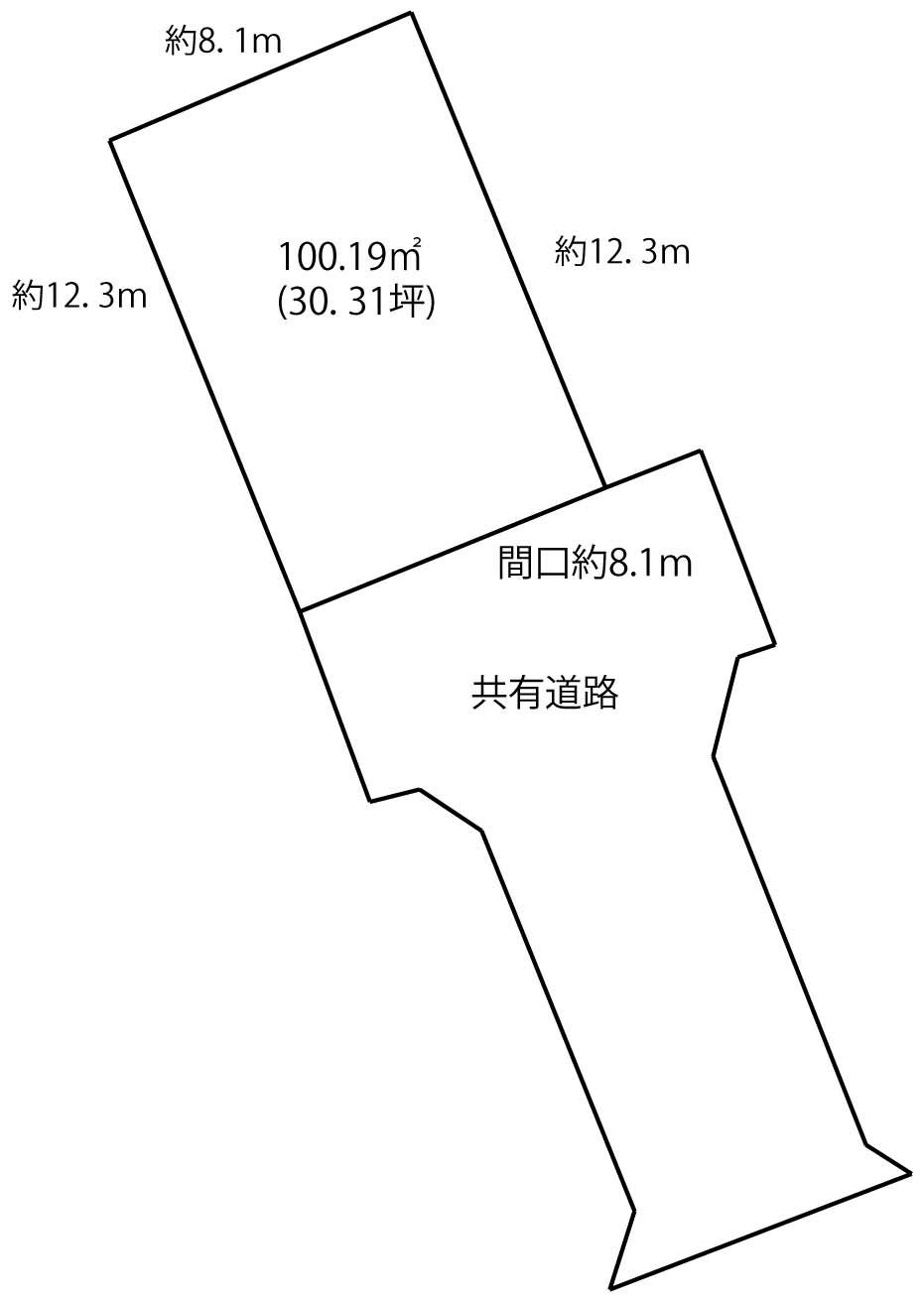 Compartment figure. 49,800,000 yen, 4LDK + S (storeroom), Land area 100.19 sq m , Building area 122.96 sq m southeast shaping land, Share road equity 5 minutes of 1