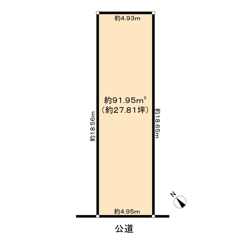 Compartment figure. Land price 25,800,000 yen, Land area 91.95 sq m site area About 91.95 sq m