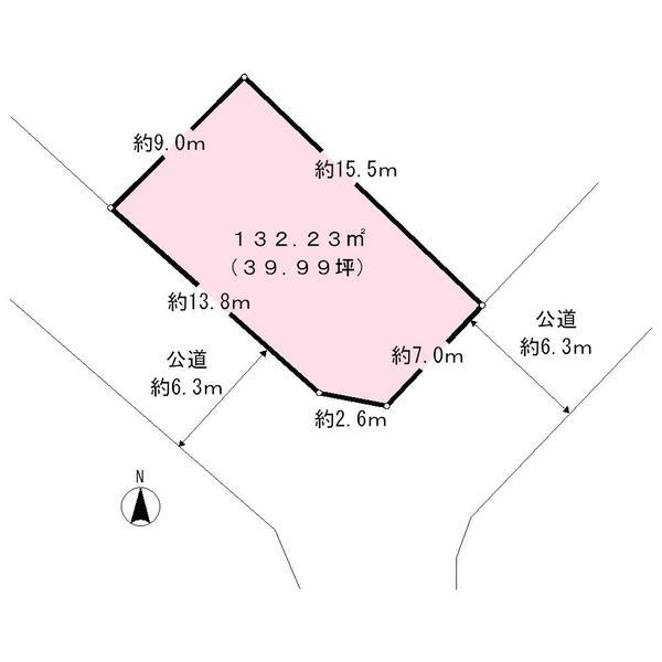 Compartment figure. Land price 32,800,000 yen, Land area 132.23 sq m