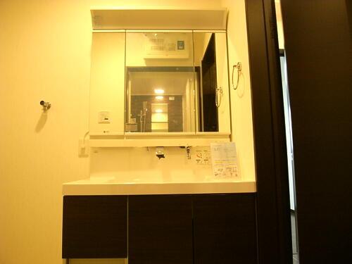 Wash basin, toilet. Bathroom vanity