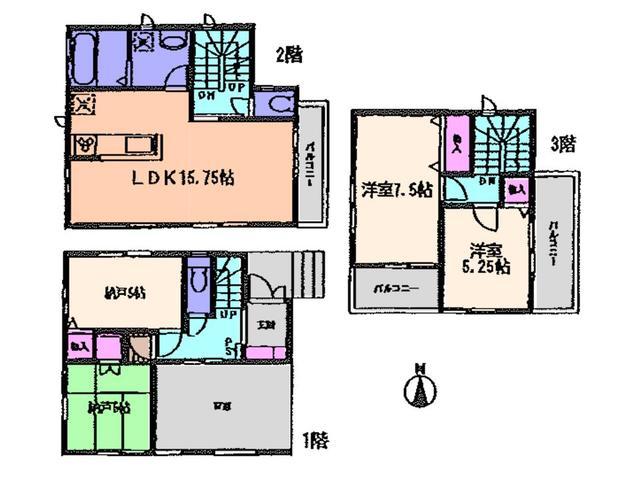 Floor plan. 32,800,000 yen, 2LDK+S, Land area 64.74 sq m , Building area 104.97 sq m