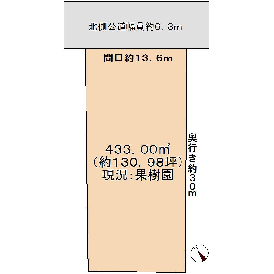 Compartment figure. Land price 90 million yen, Land area 433 sq m