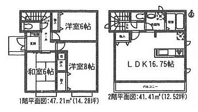 Floor plan. (F Building), Price 32,800,000 yen, 3LDK, Land area 129 sq m , Building area 88.62 sq m