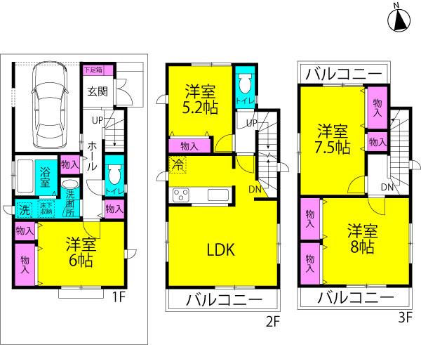 Floor plan. 35,800,000 yen, 4LDK, Land area 79.88 sq m , Building area 116.77 sq m