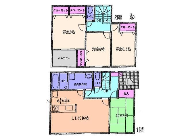 Floor plan. 36,900,000 yen, 4LDK, Land area 134.12 sq m , Building area 104.34 sq m