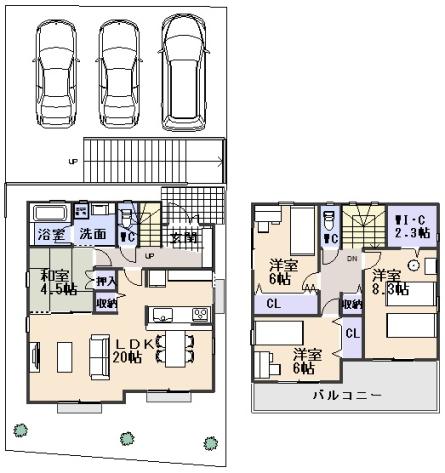 Building plan example (floor plan). Building plan example (G compartment) 4LDK + S, Land price 34,600,000 yen, Land area 167.66 sq m , Building price 18.9 million yen, Building area 108.55 sq m