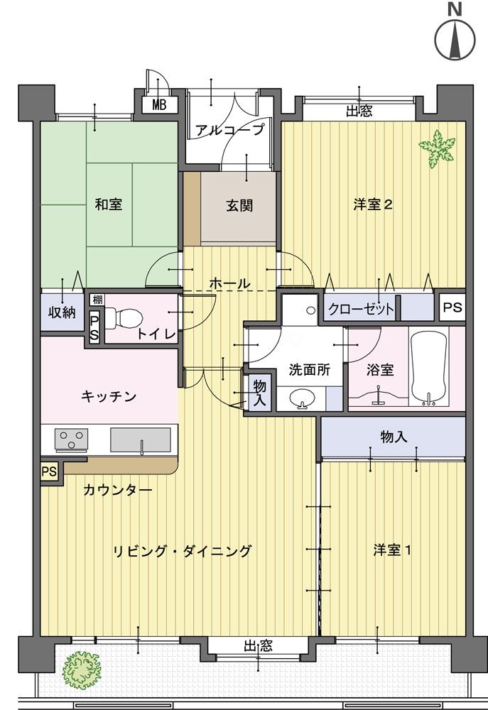 Floor plan. 3LDK, Price 27,800,000 yen, Occupied area 87.75 sq m , Balcony area 11.18 sq m