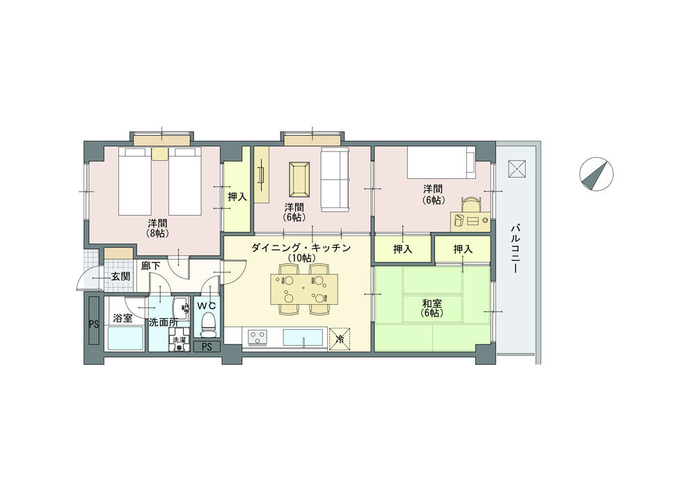 Floor plan. 4DK, Price 12.8 million yen, Occupied area 81.22 sq m , Balcony area 9.27 sq m window many, Also available upon consultation of the floor plan changes.