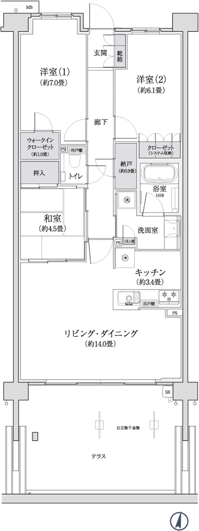 Floor: 3LDK + W, the area occupied: 81.3 sq m, Price: TBD