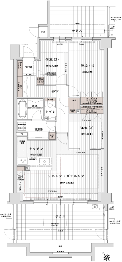 Floor: 3LDK, occupied area: 85.15 sq m, Price: TBD