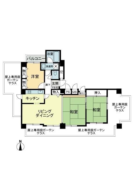 Floor plan. 3LDK, Price 16.8 million yen, Occupied area 72.67 sq m , Balcony area 2.52 sq m floor plan