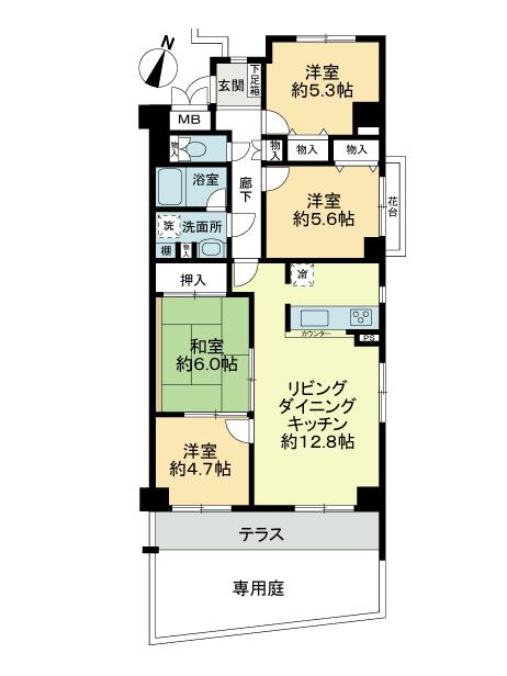 Floor plan. 4LDK, Price 19.9 million yen, Occupied area 82.72 sq m floor plan
