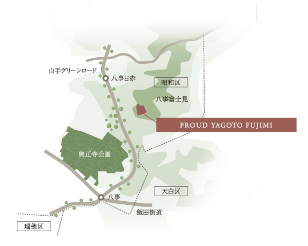 Surrounding environment. The same apartment is born, Strict regulations is provided to protect a good living environment, The first kind low-rise exclusive residential area ・ The first kind scenic zone ・ It is the land that has received the three regions designated educational district (rich conceptual diagram)