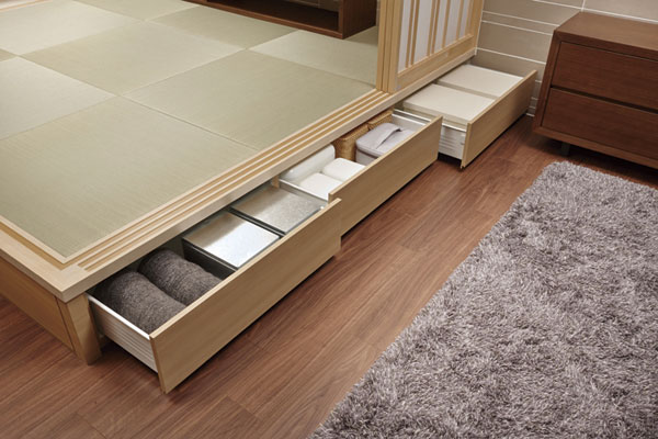 Receipt.  [Japanese-style floor slide storage] Underfloor slide storage utilizing the difference in level of Japanese-style. I pulled out the necessary things immediately, Living is neat, It has been directed to smart (same specifications)