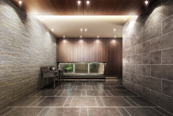 Shared facilities.  [Entrance hall] Entrance Hall of color drifting sense of quality has been directing the style that is calm (Rendering / Grand Maison Kawana East Residence)