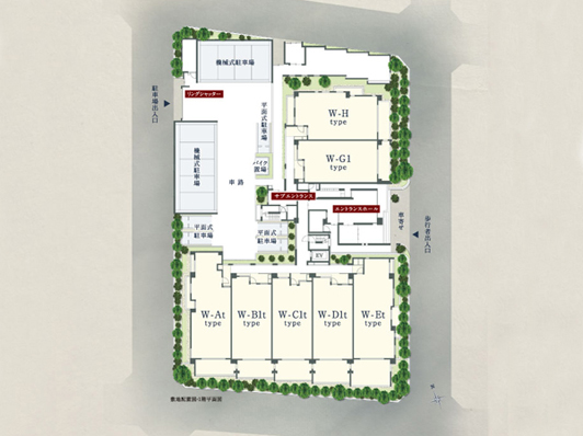 "Grand Maison Kawana West Residence" site layout (1-floor plan view)