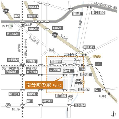 Local guide map. Wide-area view