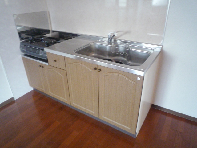 Kitchen. Two-burner gas stove can be installed