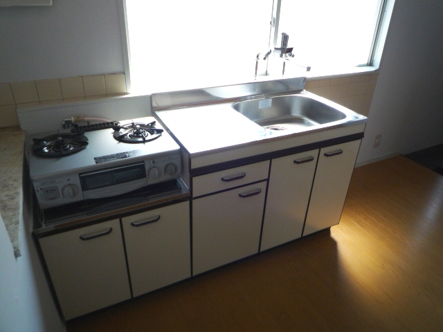 Kitchen. Two-burner gas stove use Allowed