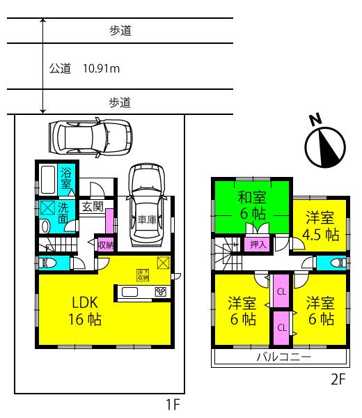 Floor plan. 38,900,000 yen, 4LDK, Land area 108.42 sq m , Building area 99.38 sq m