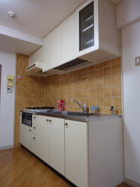 Kitchen. Kitchen with hanging cupboard.