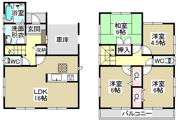 Floor plan. 38,900,000 yen, 4LDK, Land area 108.42 sq m , Building area 99.38 sq m