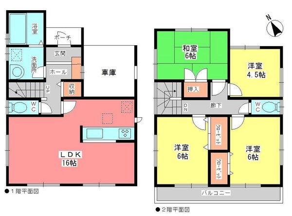 Floor plan. 38,900,000 yen, 4LDK, Land area 108.42 sq m , Building area 99.38 sq m