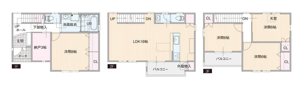 Floor plan. (C section), Price 46,900,000 yen, 4LDK, Land area 100.1 sq m , Building area 114.83 sq m
