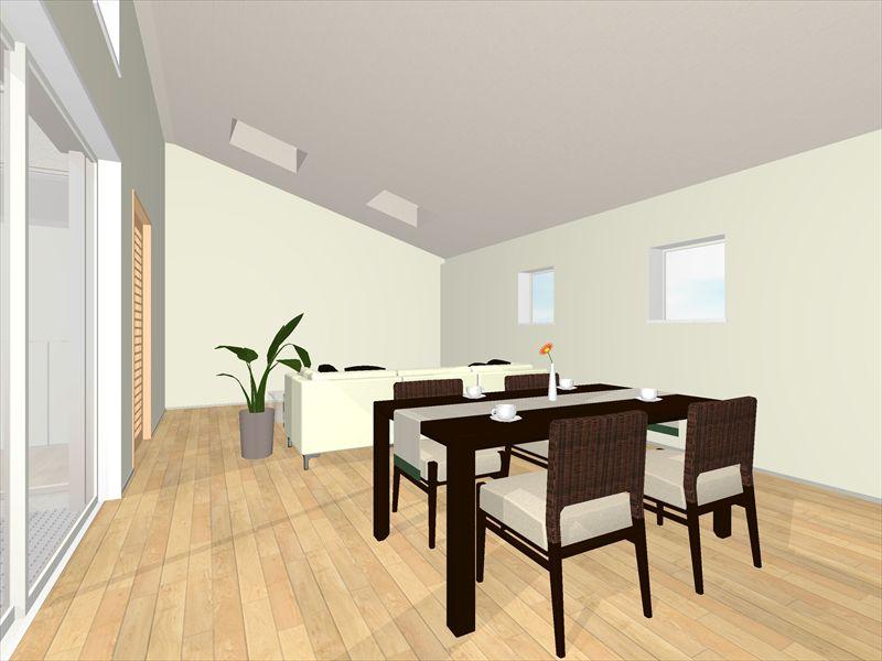 Rendering (introspection). Living Image Earned top light (skylights) in the living top, Produce a bright living room. 