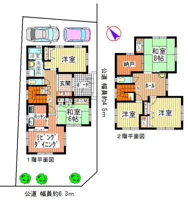 Floor plan. 66 million yen, 5LDK+S, Land area 181.51 sq m , Building area 142.43 sq m