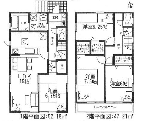Floor plan. (7 Building), Price 33,900,000 yen, 4LDK, Land area 124 sq m , Building area 99.39 sq m