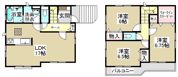 Floor plan. 28.8 million yen, 3LDK, Land area 113.04 sq m , Building area 88.61 sq m