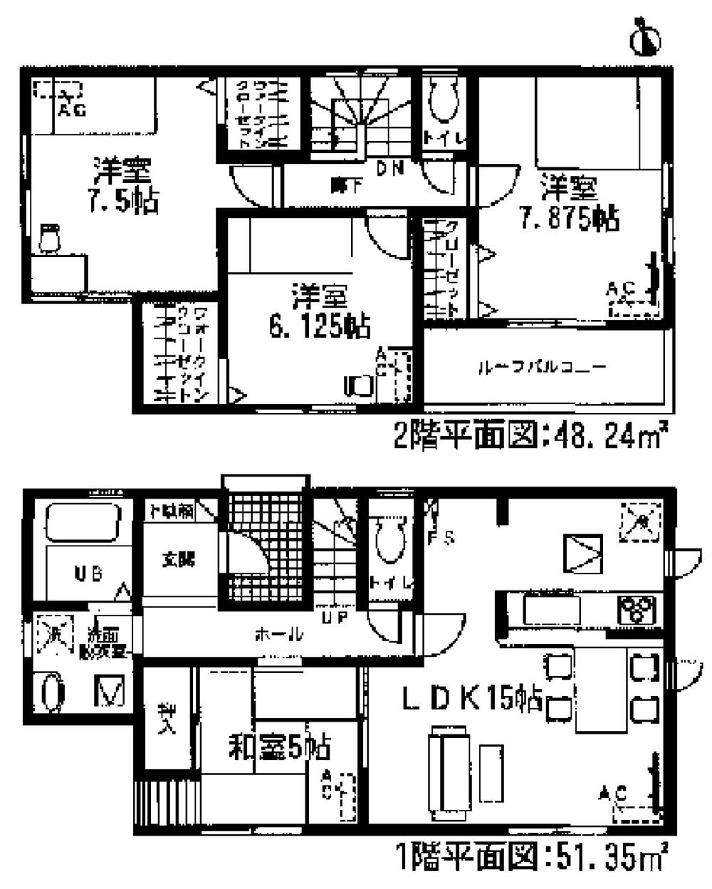 Floor plan. (6 Building), Price 31,900,000 yen, 4LDK, Land area 138.82 sq m , Building area 99.59 sq m