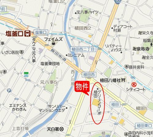 Local guide map. Subway Tsurumai "Shiogamaguchi" station 7-minute walk ・ Subway Tsurumai "Ueda" Station 8-minute walk