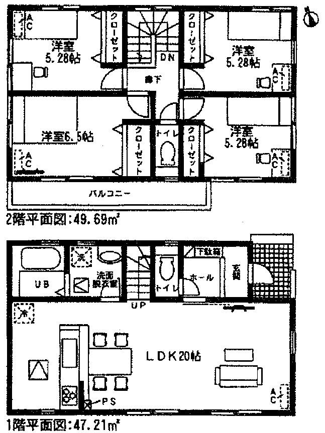Floor plan. 30,900,000 yen, 4LDK, Land area 132.45 sq m , Building area 96.9 sq m
