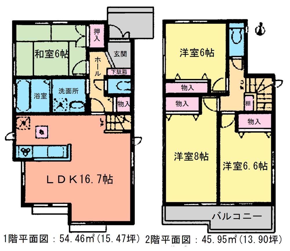 Floor plan. (1 Building), Price 37,800,000 yen, 4LDK, Land area 156.05 sq m , Building area 100.41 sq m