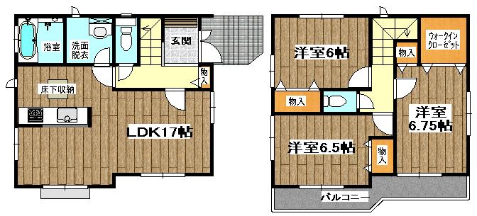 Floor plan. (1 Building), Price 28.8 million yen, 3LDK, Land area 113.04 sq m , Building area 88.61 sq m