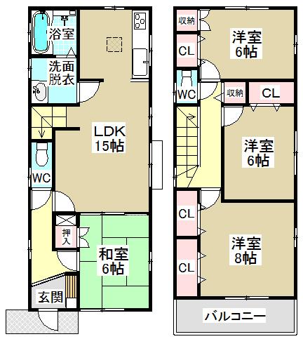 Floor plan. 33,300,000 yen, 4LDK, Land area 130.22 sq m , Building area 101.43 sq m