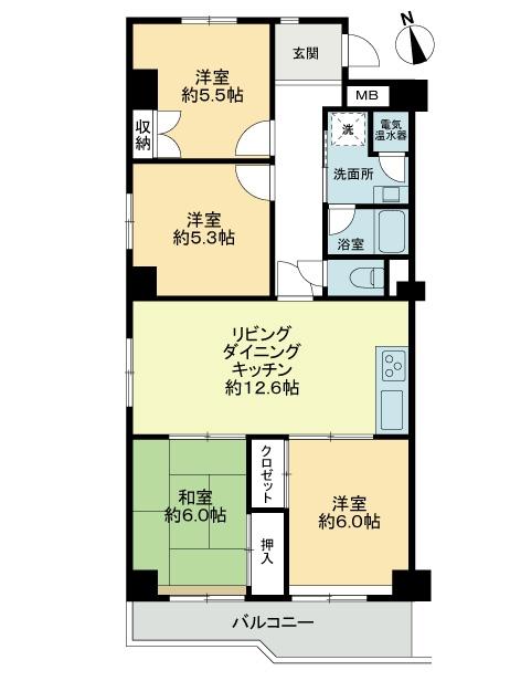 Floor plan. 4LDK, Price 14.8 million yen, Footprint 84.1 sq m , Balcony area 8.07 sq m floor plan
